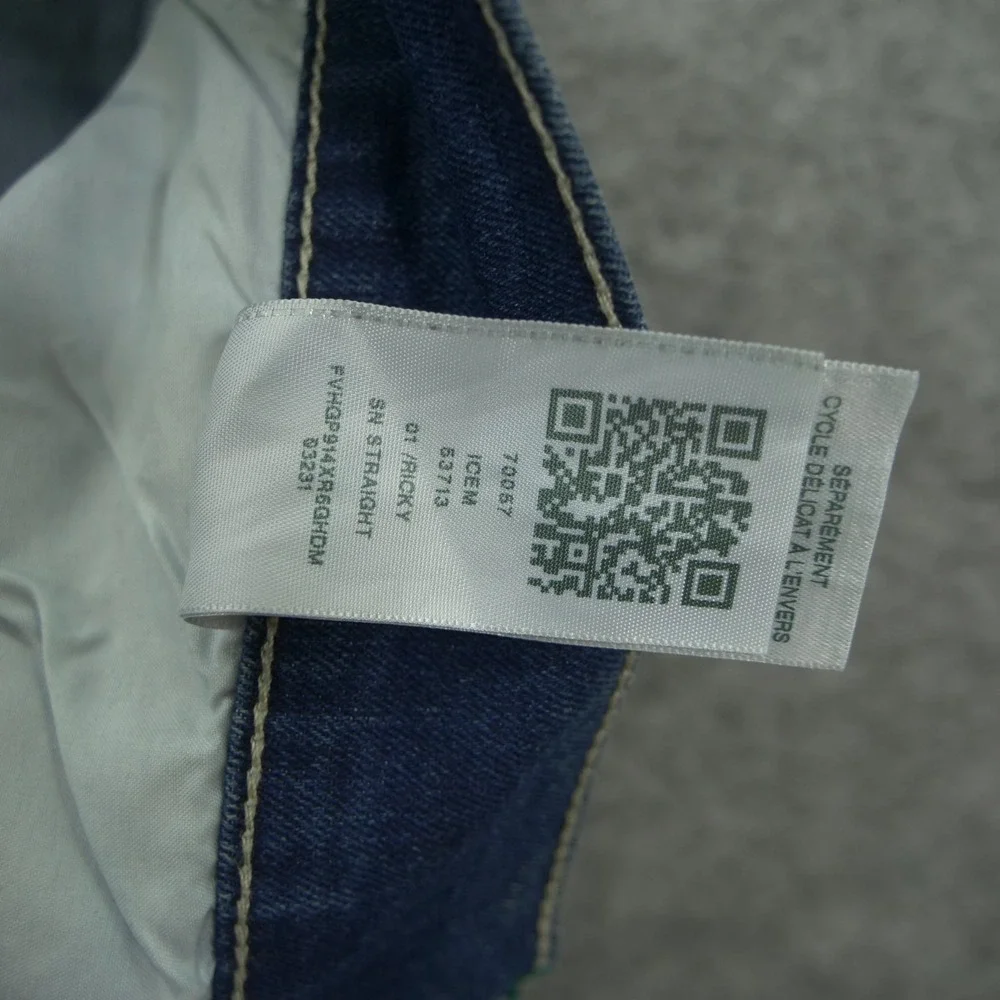 True Religion Jeans Mens 36 Blue Ricky Relax Slim Mid Rise Zip Fly